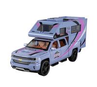 YLQERZ Scale Die-Cast Metal 1:32 For Pickup Camper RV With Sound And Light Pull Back Toy Car Collection Model Ornaments For Vehicles Fans(Purple)