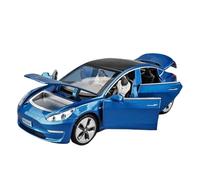 YLQERZ Scale Die-Cast Metal 1 32 Tesla X Alloy Car Model Die-casting Scale Car Model Boy Toy Sound And Light Pull Back For Vehicles Fans(MODEL 3 blue)