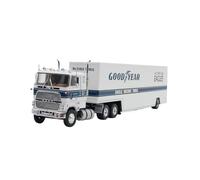 YLQERZ Scale Die-Cast Metal 1:43 For Ford CL 9000 Ford Container Trailer Goodyear Tire Advertising Car Model White For Vehicles Fans