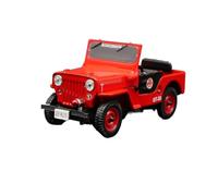 YLQERZ Scale Die-Cast Metal 1:43 For JEEP Willys Fire Patrol Police Car Scale Miniature Metal Casting Alloy Model Red For Vehicles Fans