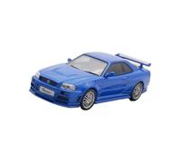 YLQERZ Scale Die-Cast Metal 1:43 For Nissan Skyline GT-R R34 Blue Metal Casting Scene Ornaments Movie Car Model For Vehicles Fans