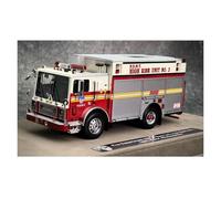 YLQERZ Scale Die-Cast Metal 1:50 For Fire Department 2002 MACK Manhattan High-Rise Rescue Vehicle Fire Truck Car Model For Vehicles Fans