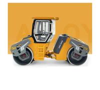 YLQERZ Scale Die-Cast Metal 1:60 For Alloy Double Steel Wheel Roller With Open Door Paving Machine Engineering Vehicle Model For Vehicles Fans(Yellow)