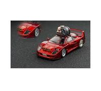 YLQERZ Scale Die-Cast Metal 1:64 For Ferrari F40 Turnable Light Snow Drifting Diecast Model Car Red Display Stand Decoration For Vehicles Fans
