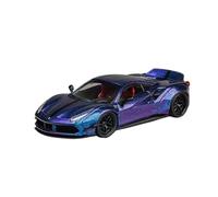 YLQERZ Scale Die-Cast Metal 1:64 For Ferrari LBWK488 Wide Body Modified Color Changing Purple Alloy Car Model Collection For Vehicles Fans