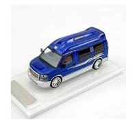 YLQERZ Scale Die-Cast Metal 1:64 For GMC SAVANA Savannah Journey Business Motorhome Alloy Car Model Blue For Vehicles Fans