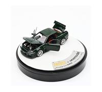YLQERZ Scale Die-Cast Metal 1:64 For GTR R34 Z Tune Dark Green Alloy Full Open Car Ornament Collection For Vehicles Fans(Style 2)