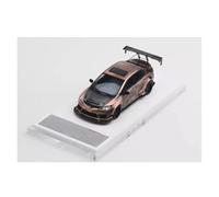 YLQERZ Scale Die-Cast Metal 1/64 For Honda Civic Rose Gold/Bronze Diecast Model Car Metal Chassis Acrylic Collection Display For Vehicles Fans(Bronze)