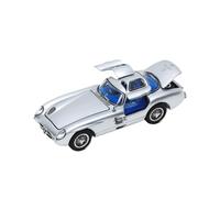 YLQERZ Scale Die-Cast Metal 1:64 For Mercedes-Benz 300SLR Ulunhot Coupe Silver Blue Interior Alloy Full Opening Car Model For Vehicles Fans