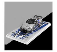 YLQERZ Scale Die-Cast Metal 1/64 For Nissan GTR35 Sports Car Wide Body Diecast Model Car Metal Display Collection Ornaments For Vehicles Fans(Silver 2)