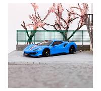 YLQERZ Scale Die-Cast Metal 1:64 For Novitec 488 Pista Resin Car Model Collection Ornaments Small Scale Metal Scene Decoration For Vehicles Fans(Blue)