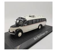 YLQERZ Scale Die-Cast Metal 1/72 For Reo Speedwagon 1946 White Bus Coach Diecast Playroom Decoration Car Model For Vehicles Fans