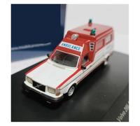 YLQERZ Scale Die-Cast Metal 1/87 For Volvo 265 Ambulance Emergency Resin Model Car Classic Classic Static Display Collectible For Vehicles Fans(Red)