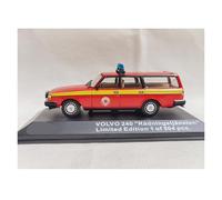 YLQERZ Scale Die-Cast Metal For VOLVO 240 Metal Casting Police Car Model IXO 1:43 Scale (Red) Collectible Ornaments For Vehicles Fans