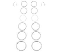 Ylqjksk 12PCS 16G Surgical Steel Hinged Clicker Segment Septum Lip Ring Hoop Cartilage Tragus Helix Sleeper Earrings Piercing Jewelry for Women Men 8mm 10mm 12mm 14mm 16mm