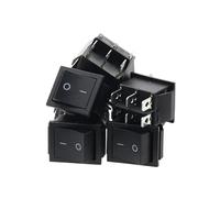 YLQUXEUV 10pcs BLACK 31x25mm Latching Rocker Switchs Power Switch I/O 6 Pins with Light 30A 250VAC KCD4