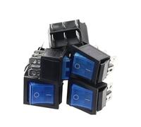 YLQUXEUV 10pcs blue 31x25mm Latching Rocker Switchs Power Switch I/O 6 Pins with Light 30A 250VAC KCD4