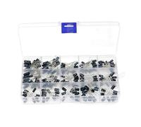 YLQUXEUV 200pcs 15value 0.1-220uF Aluminium Electrolytic Capacitors Assortment Storage Box Kit 10V 16V 25V 50V