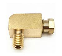 YLQUXEUV M4 M6 M8 M10 1/8" 1/4" Male To 4 6 8mm Compression Tube Elbow 90 Degree Coupler Brass Pipe Fitting Lubrication Oil(M5x0.8mmx6)