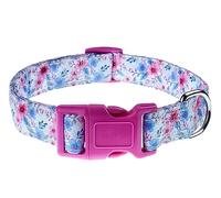 YLrank Dog Collars with Floral Flower Watermelon Patterns - Soft Adjustable Fancy Floral Dog Collars for Small Medium Large Dogs - Cute Design for Boys Girls Male Female Dog Pet Collar(Blue Floral,XS)