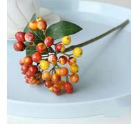 YLREAN 30cm Artificial Berry American Pastoral Home Flower Arrangement Fruit Artificial Fake Flower Shooting Props Christmas Diy Berry-orange red