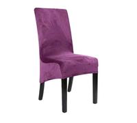 YLREAN Velvet XL Size Chair Cover Elastic High Back Long Back Chair Soft Big Size Stretch Chair Covers For Home Kitchen Banquet Hotel-Purple-6 Pieces