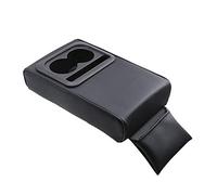 YlRNhe Car Armrest Cushion, Universal Car Center Console Armrest Pillow Memory Foam PU Leather with Cup Holders & Storage Pocket, Center Console Storage Box Organizer Car Interior Accessories (black)