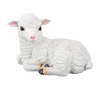 YLSZHY Garden Sheep Statue, Cute Hand Made Waterproof Fade Resistant Lamb Garden Figurine Sculpture for Home Courtyard Lawn Indoor Outdoor Decoration(Lying)