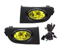 YLT AUTO Front Bumper Running Fog Light Replacement Kit with Switch Wiring for 2001 2002 2003 Honda Civic (Yellow Lens)
