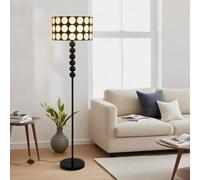 YLTLINK Black Floor Lamp,LED Corner Floor Lamps for Living Room, Modern Standing Light with Shade for Bedroom Office,Tall Reading Light Behind Sofa with Foot Switch, E26/E27 Base (Bulb Excluded)