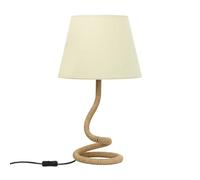 YLTLINK Hemp Rope Wrapped Table Lamp,Beige Fabric Shade,Boho Retro Rattan Style Desk Lamp for Bedroom Living Room Office, Button Switch,E27 Base,Bulb Not Included, 52CM Brown Reading Light