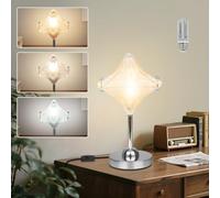 YLTLINK Silver Lamp,Modern Table Lamp,Star Shaped,Includes E27 Bulb