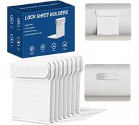 YLTNEUQER Bed Sheet Holders for Corners,Fitted Sheet Holders Keep Sheets Firm & Tight,Sheet Locks No More Loose Sheets(White),Bedlock, Fits Mattresses,Simple Installation,Includes 10 Anti-Slip Mats-3