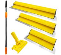 YLTOLOO Drywall Skimming Blade Set, Stainless Steel 16”+24”+32” Skimming Blade, 31”-50” Adjustable Length Extension Rod & Angle Holder, Drywall Finishing Tools for Plasterboard and Wallboard