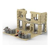 YLtremker Military Fortress Building Blocks with Rifle Weapons, 544 Pieces WW2 Military War Scene Battle Ruins Architecture Bunker Model Building Kit Toy