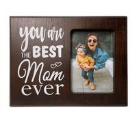 Ylu Yni Photo Frame Gifts for Mom from Daughter/Son, Picture Frame for 4x6 Photo, Solid Wood and Real Glass, Family Photo Frame, Best Mom Ever, White Words.