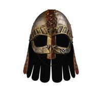 Ylucky Medieval Knight Helmet, Retro Vikings Cap, Plastic Norse Hat Medieval Cosplay Halloween Accessory for Adults, Bronze, One Size