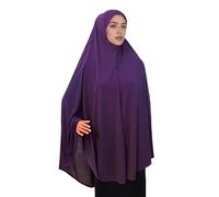 Ylucky Women Muslim Ramadan Hijab Ready to Wear Long Scarf Jersey Turban Islamic Khimar Abaya Eid Prayer Scarf Saudi Niqab, Purple, One Size