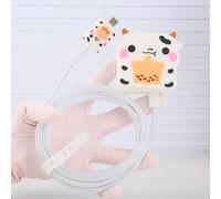 Yluirktfa Charger Cover Compatible with Apple 35W Dual USB-C Power Adapter Charger 3D Cute Cartoon Design Charger Cover Cable Protector Wire Protective Case for iPhone/iPad/MacBook Fast Charger, 006