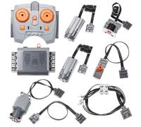 Ylutex 9-in-1 Motor Kit Compatible with Lego, Technic Motorized Kit Includes :Power Function Battery Box, Technic Remote Control, Engine Parts, Electric Motor, Train Battery Pack, Remote Control