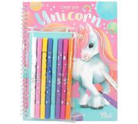 Depesche 12930 Ylvi-Colouring Books Set with 30 Double Pages for Creating Pattern Patterns, Including 7 Fibre Tip and Magic Marker, Multicoloured