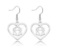 YLWJSP Dice Jewelry Dungeons and Dragons Dungeon Master Inspired Earrings Necklace Gift for DND Gamers, Metal, stainless steel