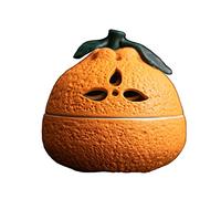 YLWX Creative Orange Styling Garlic Storage Jar Garlic Holder Ornament Ceramic Garlic Pot