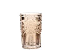 YLWX European Style Gold Relief Clear Glass Toothbrush Holder Retro Wash Cup Light Luxury Couple Mouthwash Cup Hotel Toothbrush Cup Water Cup (Color : Amber 380ml)