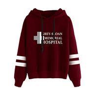 YLWX Grey's Anatomy Hoodies Mens and Womens Printed Pullover Sweatshirt Grey-Sloan Memorial Hospital,Red-XL