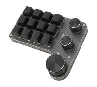 Ylwxzenith 12 Key 3 Knob Mechanical Keyboard, Red, Ergonomic, Customizable Buttons, Knobs, Compatible with Glass panes Vista OS X, Ideal for Gaming and Office (Wired USB)