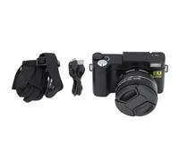 Ylwxzenith 4K Digital Camera 48MP Camera, Auto Shake Compact Travel Video Camera, 3in 180 Degree Screen with 045X. Wide Angle Macro Lens, 32G Card Included for (Black)