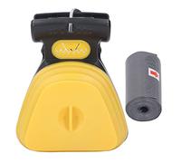 Ylwxzenith Handheld Dog Pooper Scooper, Portable Puppy Waste Picker Upper, Integrated Design with Garbage Bag, Easy to Use and Clean, Expandable Storage of Dogs, Lightweight an (Large Yellow)