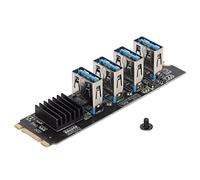 Ylwxzenith M.2 NVME to PCIE 1X Card, 4 PCIE Graphics Card Expansion, Wide Compatibility, Aluminium Heat Sink, Simple, Stable Data Connection