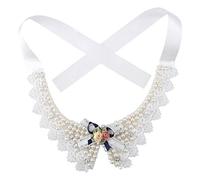 Ylwxzenith Pearl Bow Tie Dog Collar with Beautiful Flower Decoration for Small to Medium Sized Pets, Fashionable and Comfortable Design, Ideal for Daily or Party Decorations,